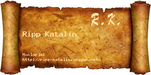 Ripp Katalin névjegykártya